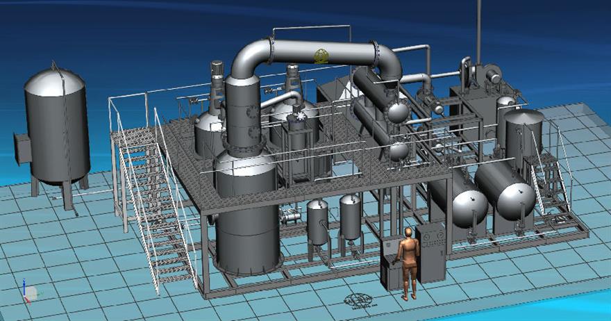 1-真空蒸餾設備三維圖.jpg 鋁帶 鋁箔軋制油過濾精餾設備/裝置
